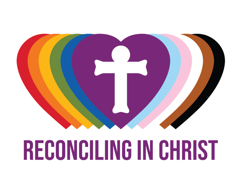 Reconciling in Christ logo with a multicolored heart and cross.